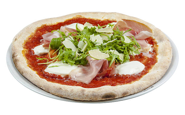istock Pizza with ham and buffalo mozzarella 636780790