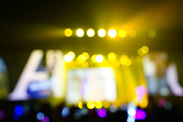 istock Defocused entertainment concert lighting on stage 636781048