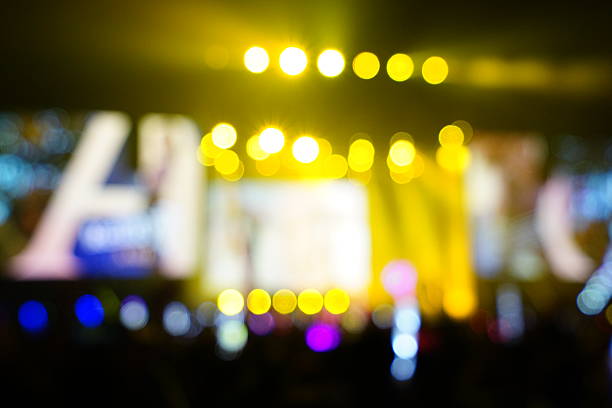 istock Defocused entertainment concert lighting on stage 636782044