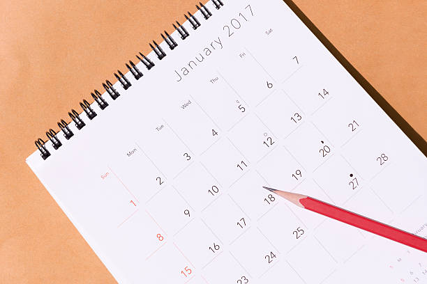 istock The 2017 new year calendar  on the brown background 636783274