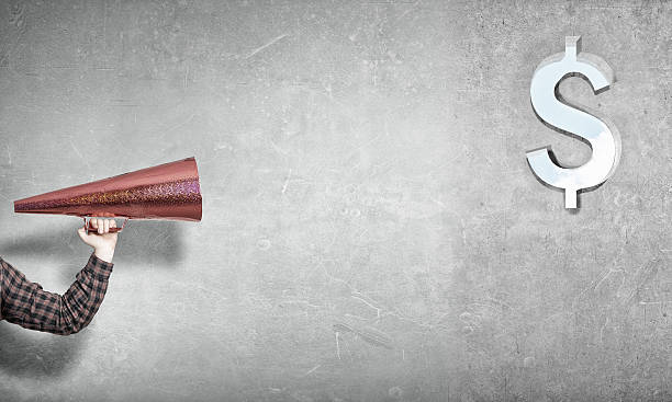 istock Hipster man shout in trumpet . Mixed media 636786488