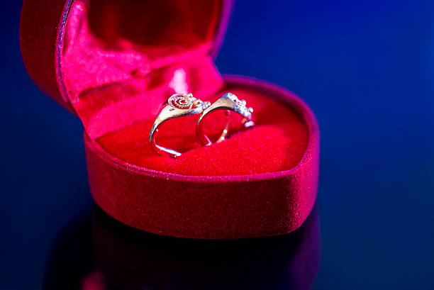 istock expensive gold earrings in red box isolated. 636790334