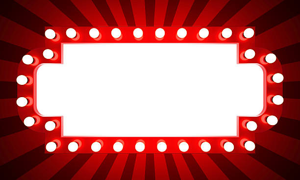 istock Glowing retro cinema banner 636794458