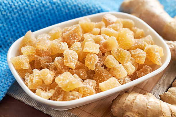 istock Candied ginger in white bowl 636795678
