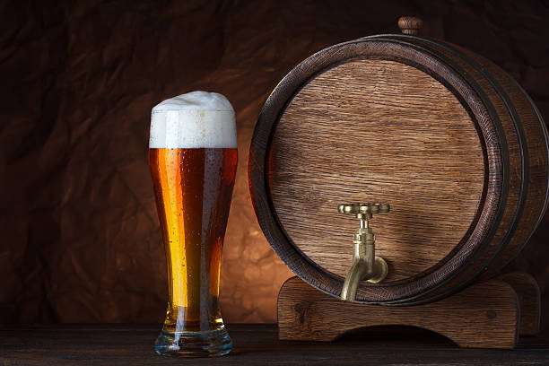 istock Beer barrel with beer glass 636795838