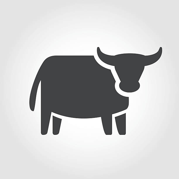 ox icon - иконическая серия - говядина stock illustrations