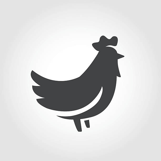 ilustraciones, imágenes clip art, dibujos animados e iconos de stock de icono de pollo - serie icónica - gallina