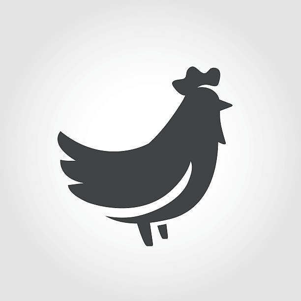 ikona kurczaka - kultowa seria - kurczę stock illustrations
