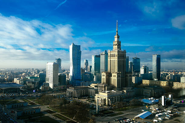 Warsaw skyline. stock photo