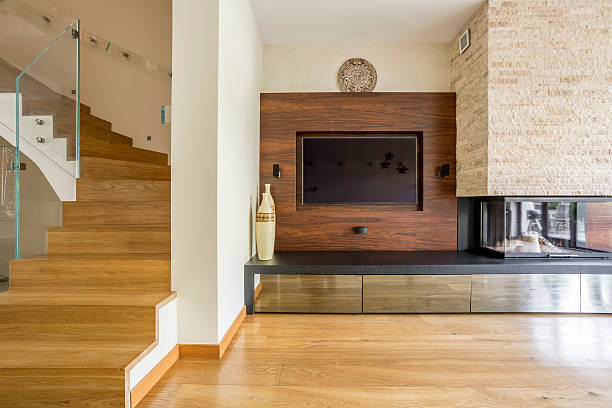 istock House area with the fireplace 636800194