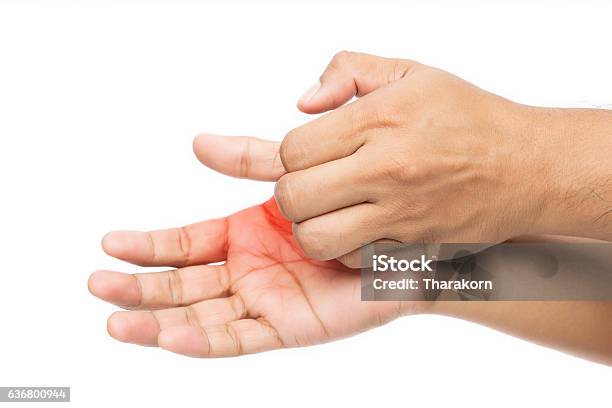 Man Scratch The Itch With Hand Stock Photo - Download Image Now - Palm of Hand, Scratching, Adult