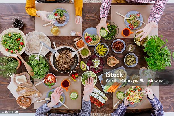 People Eating And Drinking Stock Photo - Download Image Now - Eating, Falafel, Food