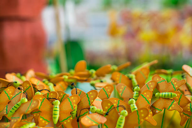 decoration butterflies and dragonflies on blur background, space for text