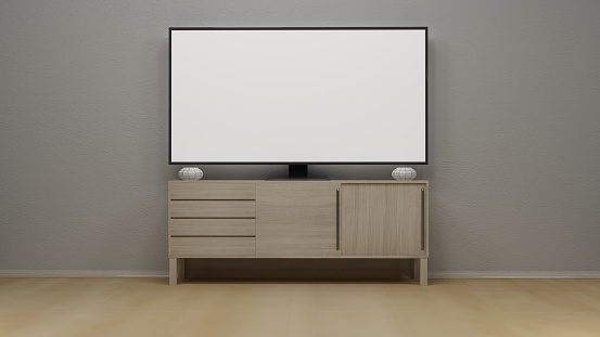 Tv Rendering Tv Display 3d Rendering Stock Photo - Download Image Now - No People ...