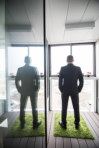 istock Thinking business man chiling  in rest room 636807730