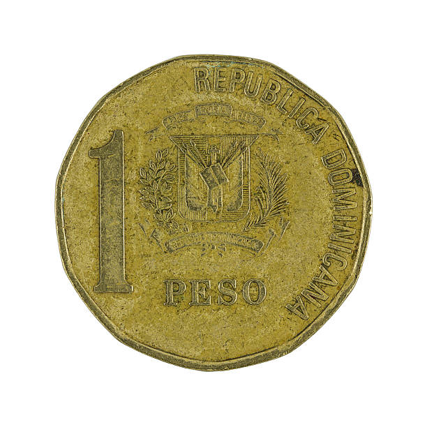 istock one Dominican peso coin (2002) isolated on white background 636808538