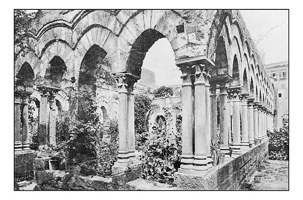 istock Antique dotprinted photographs of Italy: Sicily, Palermo 636812046