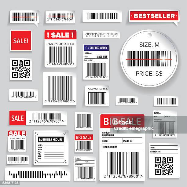 Barcode Packaging Business Labels Stock Illustration - Download Image ...
