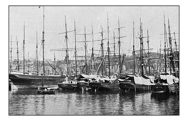 istock Antique dotprinted photographs of Italy: Liguria, Genoa 636817304