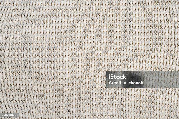 Vintage Beige Knitted Fabric Texture Crochet Warm Woolen Yarn Background Stock Photo - Download Image Now