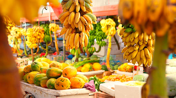 market with various fruits in male at maldives - male imagens e fotografias de stock