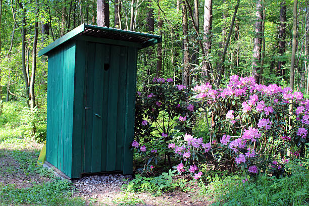 istock Outhouse in the forest 636828688