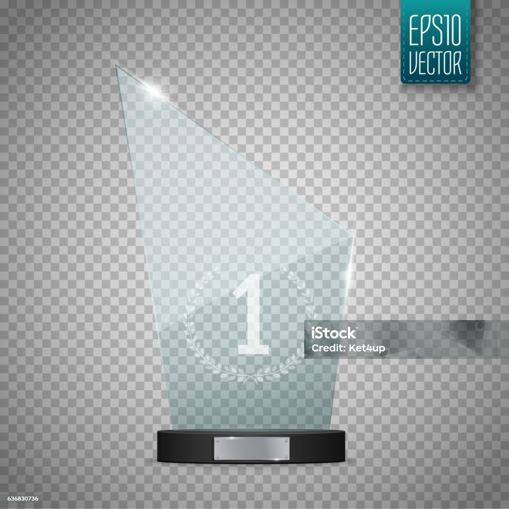 Glass Trophy Award. Vector illustration isolated on transparent background Glass Trophy Award. Vector illustration isolated on transparent background for your artwork Acrylic Glass stock vector