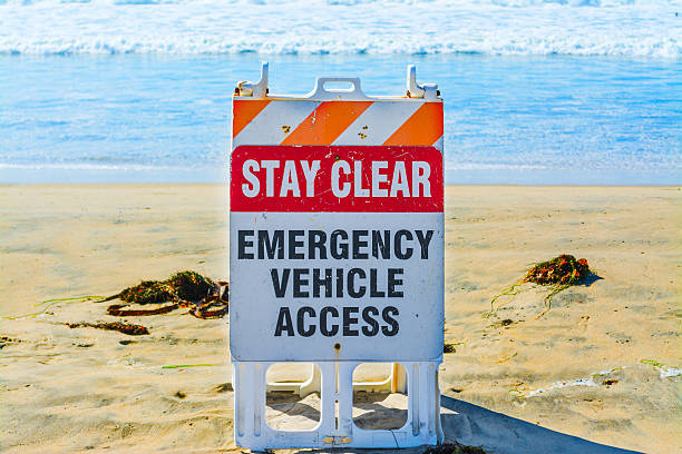 istock Emergency vehicle access sign in Pacific Beach 636832850