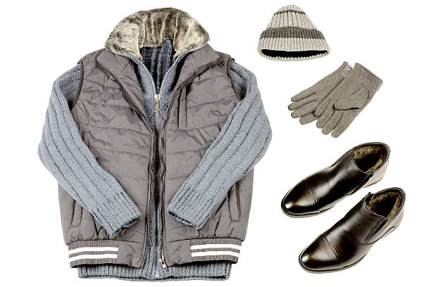 istock warm winter men's clothing on a white background 636836102