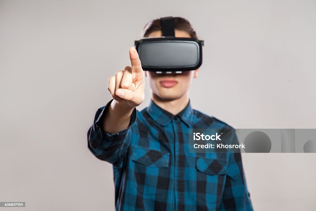 Emotional Funny Man Wearing Virtual Reality Goggles Stock Photo - Download Image Now - iStock Emotional Funny Man Wearing Virtual Reality Goggles Stock Photo - Download Image Now - iStock