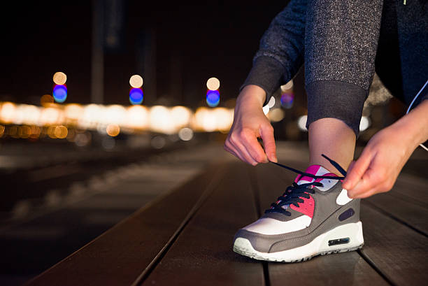 istock Close up shot of runner's shoes 636837236