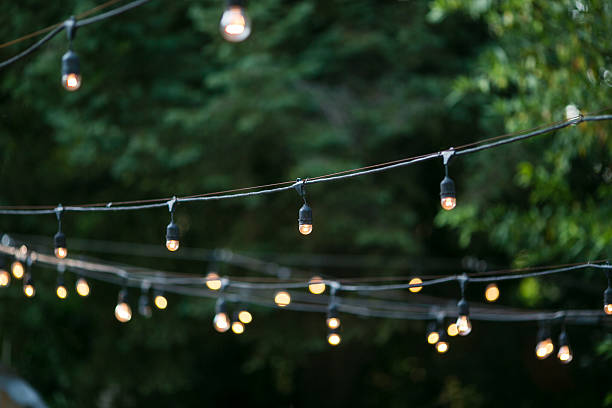 istock Decorative Outdoor Party Lights in Garden 636838758