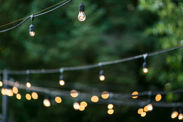 istock Decorative Outdoor Party Lights in Garden 636838764