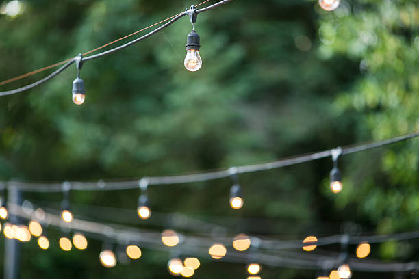 istock Decorative Outdoor Party Lights in Garden 636838772