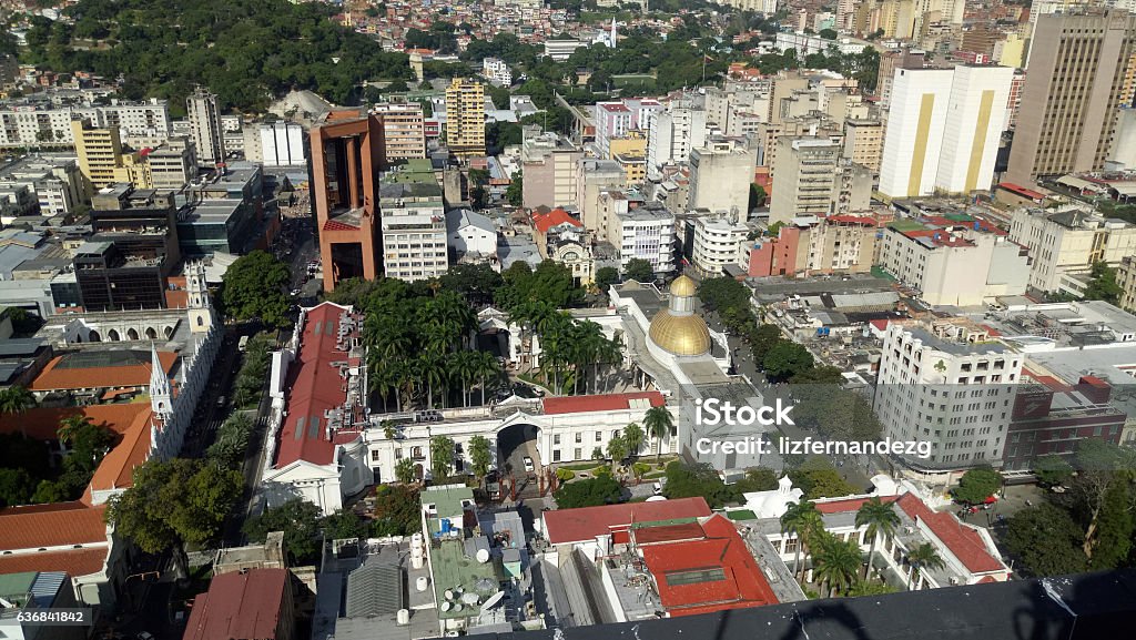 Caracas, Venezuela. Aerial view of the Federal Legislative Palace. Caracas, Venezuela. Palace Stock Photo