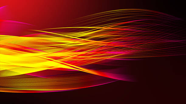 istock Light Trails Colorful Ribbon Particles 636844110