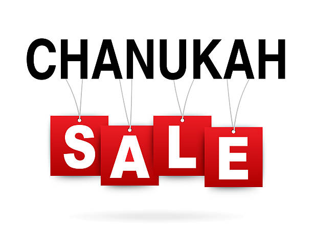 Chanukah sale on white Chanukah sale on white hanukkah shopping stock pictures, royalty-free photos & images