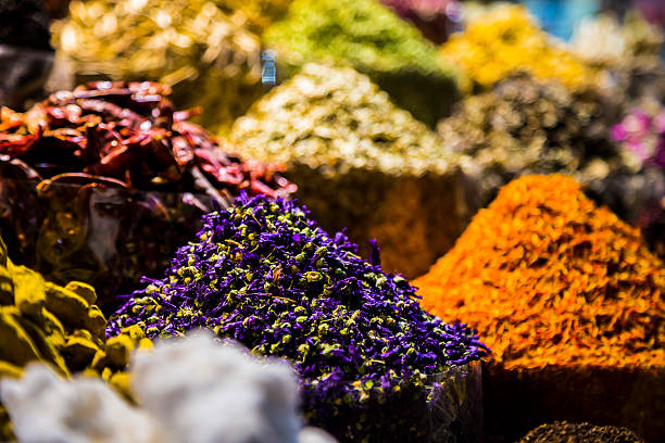 coleção de especiarias exibida no dubai spice market - plant root system - fotografias e filmes do acervo