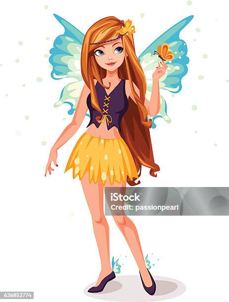 Blue Wings Fairy Stock Illustration - Download Image Now - Fairy, Princess,  Animal Wing - iStock
