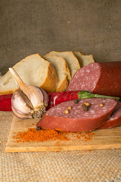istock sausage and bread garlic chili pepper 636860304