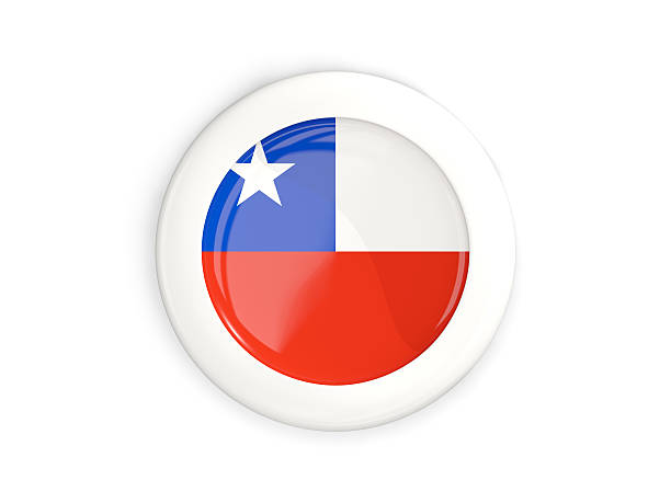 Flag of chile, glossy round button