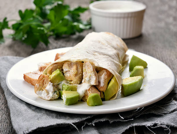 Fajitas with chicken and avocado