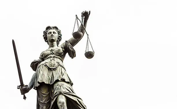 Photo of Lady Justice with textspace