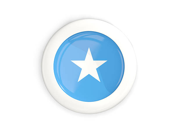 istock Flag of somalia, glossy round button 636865874