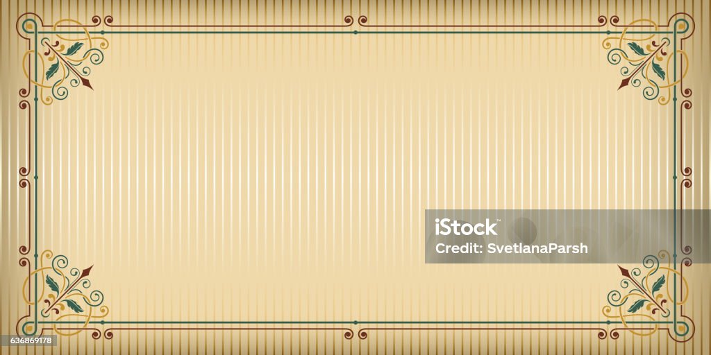 Ornate Rectangular Color Frame And Background Stock Illustration ...