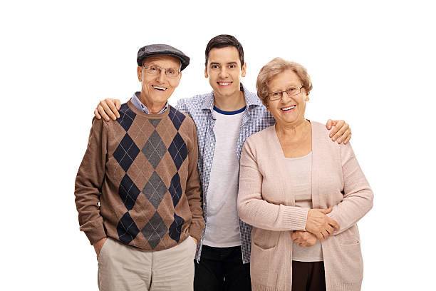 istock Young guy with an elderly man and an elderly woman 636871400