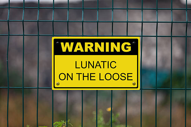 istock Warning - Lunatic on the loose 636877158