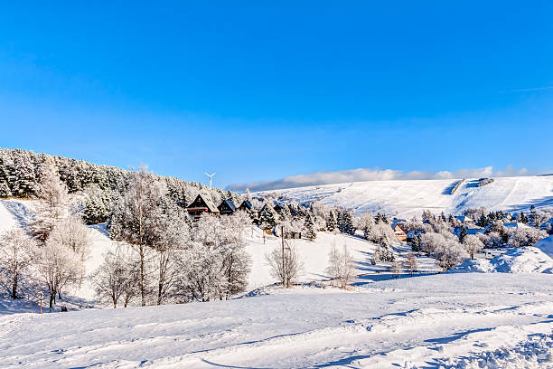 Landscape in wintertime Landscape near Oberwiesenthal in Germany in winter erzgebirge stock pictures, royalty-free photos & images
