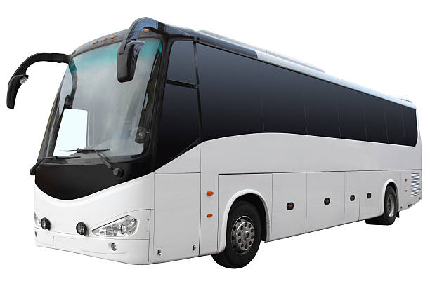 The excursion bus. The excursion bus isolated on a white background. coach bus photos stock pictures, royalty-free photos & images