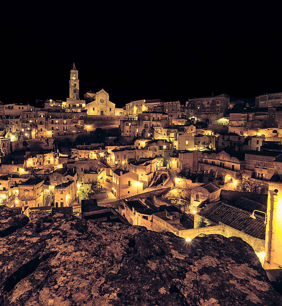 istock view of typical stones (Sassi di Matera) and church 636879616